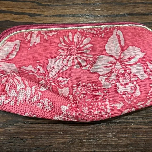 Lilly Pulitzer Estee Lauder Pink Hibiscus Make Up Cosmetic Bag - Picture 4 of 4